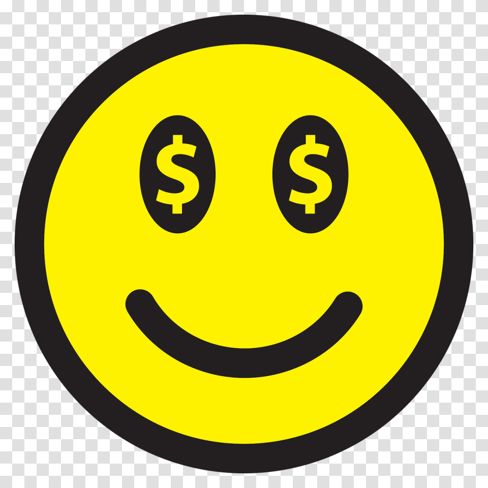 Smiley Emoticon Money Dollars Face Icon Good Happy Side And Dark Side, Number, Sign Transparent Png