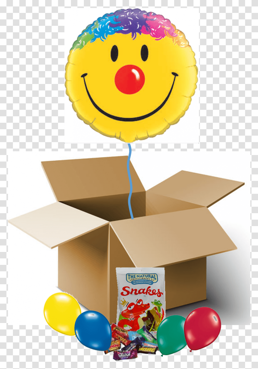 Smiley Face 60 Birthday Balloons, Cardboard, Carton, Box, Package Delivery Transparent Png