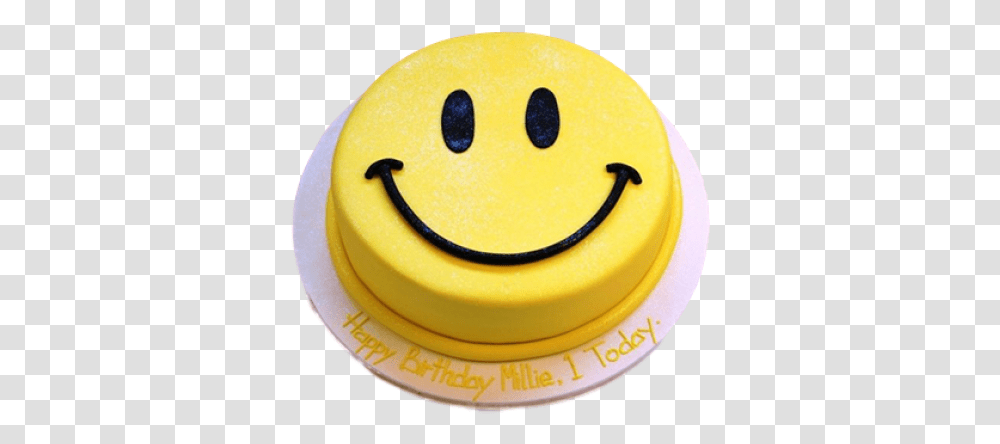 Smiley Face Cake Cake Design For Circle Shape, Dessert, Food, Birthday Cake, Icing Transparent Png