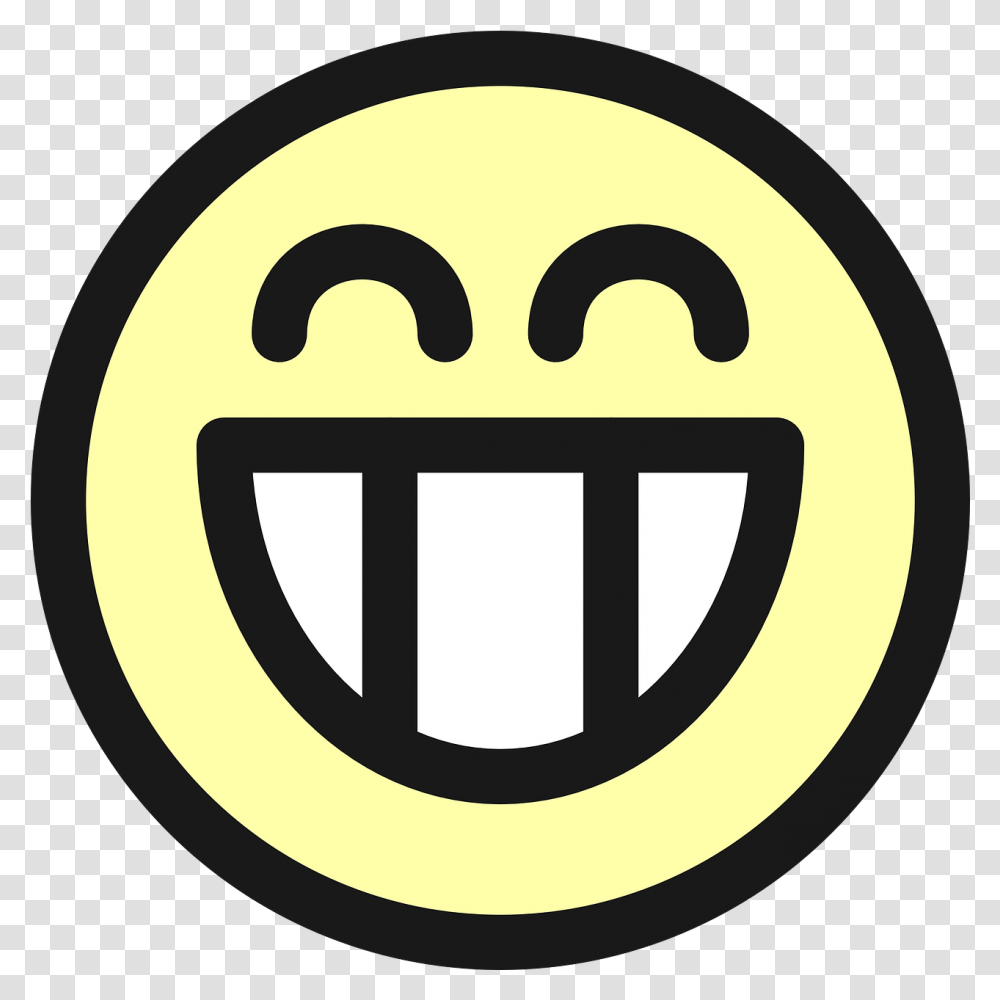 Smiley Face Grin Free Vector Graphic On Pixabay Grins Icon, Symbol, Text, Logo, Armor Transparent Png