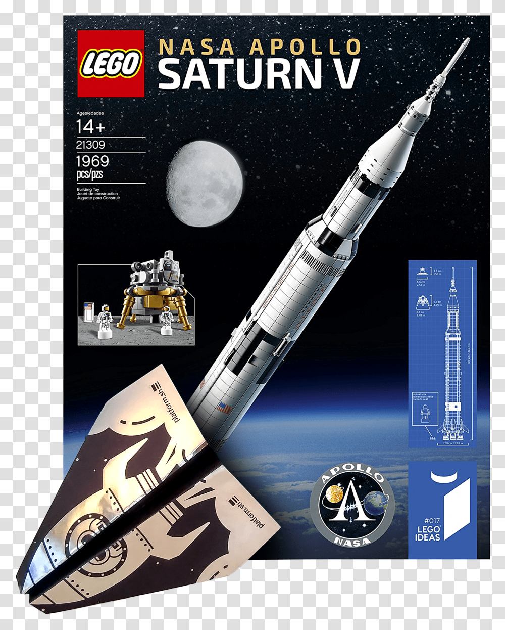 Smiley Face Lego Apollo Saturn V, Advertisement, Poster, Flyer, Paper Transparent Png