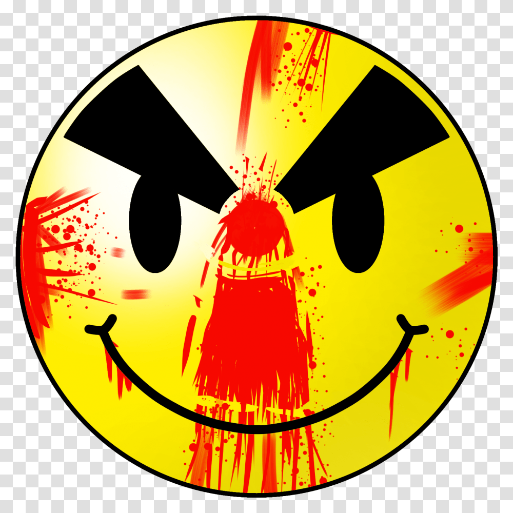 Smiley Face Nuke Symbol Blood, Halloween Transparent Png