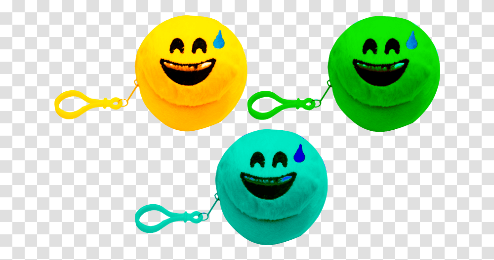 Smiley Face Plush Coin Purse Case Yellow Green Light Smiley, Halloween, Pillow Transparent Png
