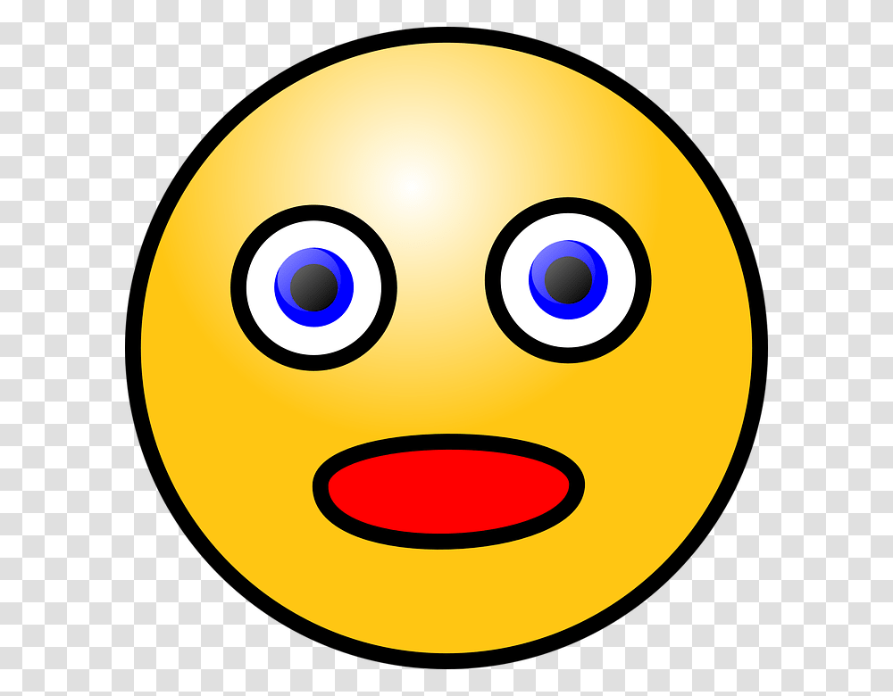 Smiley Face Surprised Emoticon Smile Person Icon Surprised Face Clipart Gif, Label, Disk, Egg Transparent Png