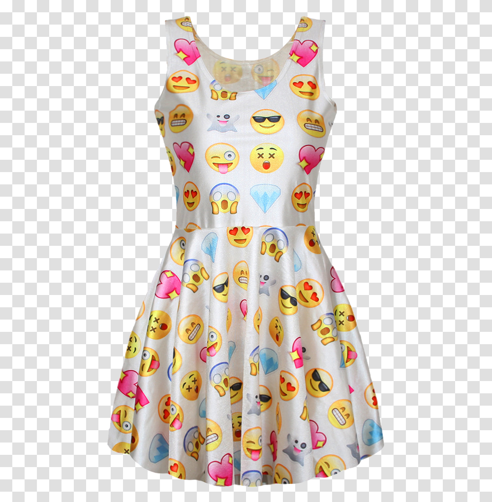 Smiley Faces Pleated Dress Background Clothing Emoji Dress, Apparel, Pajamas, Blouse, Female Transparent Png