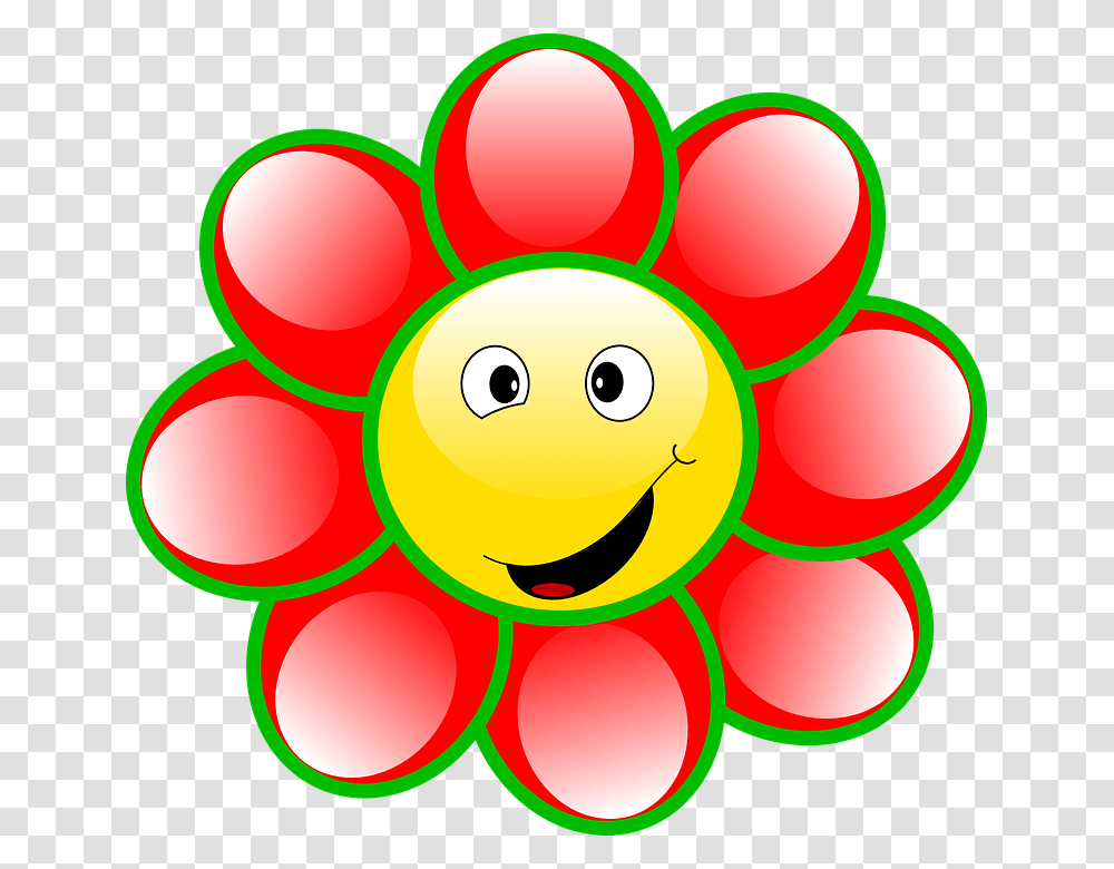 Smiley Flower Face Goofy Smile Cartoon Cheerful Fiore Clip, Ball, Outdoors Transparent Png