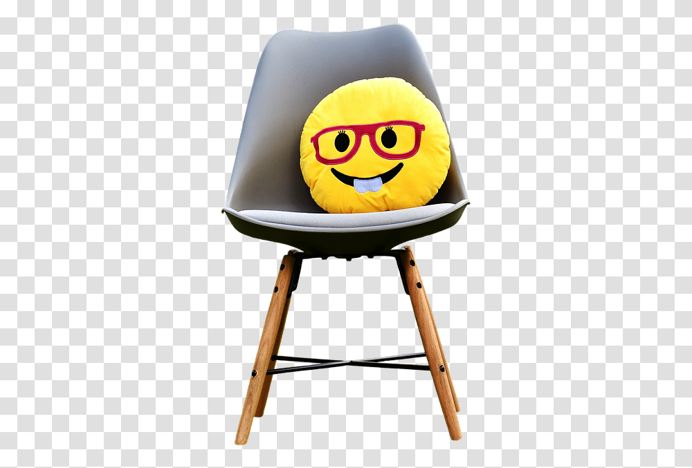 Smiley Funny Cheerful Colorful Emoticon Laugh Emoticon, Chair, Furniture, Cushion, Pillow Transparent Png