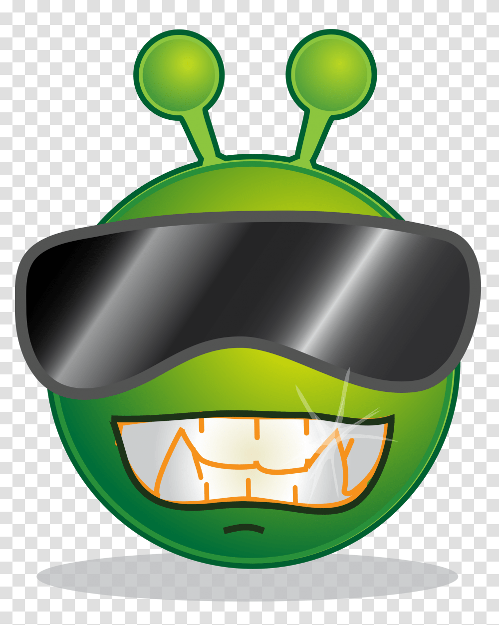 Smiley Green Alien Cool, Helmet Transparent Png