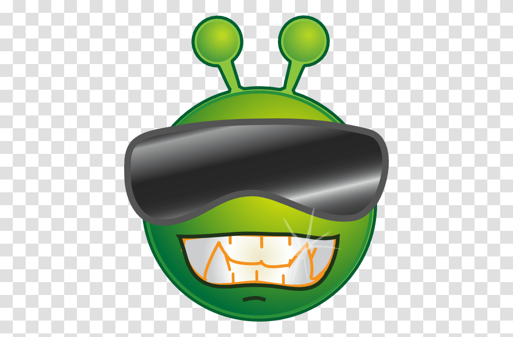 Smiley Green Alien Cool No Shadow Svg Clip Arts, Helmet, Apparel Transparent Png