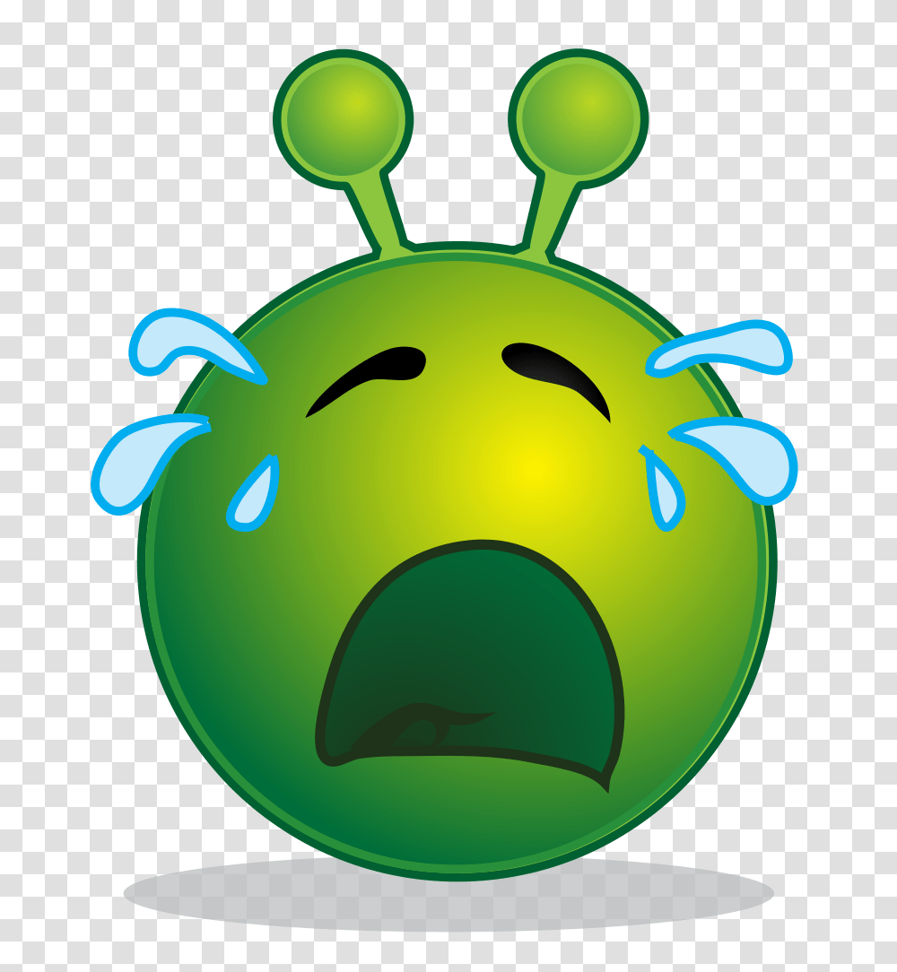 Smiley Green Alien Cry, Animal, Cutlery Transparent Png