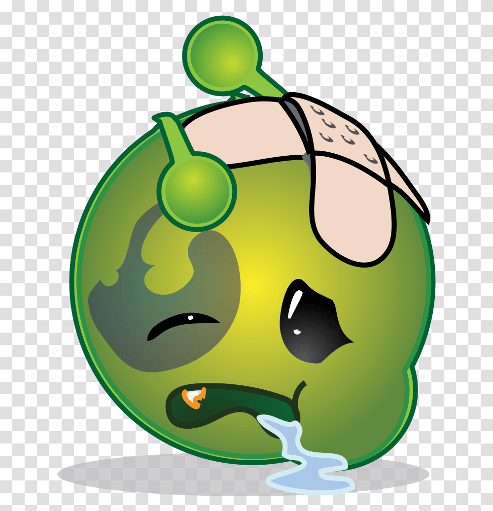 Smiley Green Alien Knockout Emoticon Babak Belur, Plant, Food, Text, Ball Transparent Png