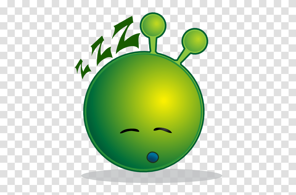 Smiley Green Alien Sleepy Clip Art, Tennis Ball, Sport, Sports, Plant Transparent Png