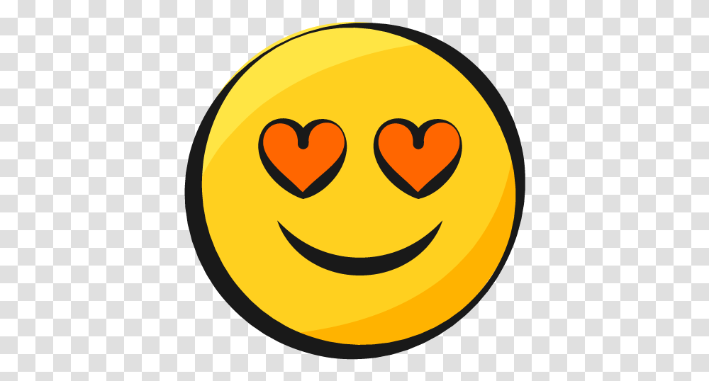 Smiley Jaune Emoji Yellow Coeur Yeux Heart Eyes Image Smiley Yeux Coeur Gif, Pac Man Transparent Png