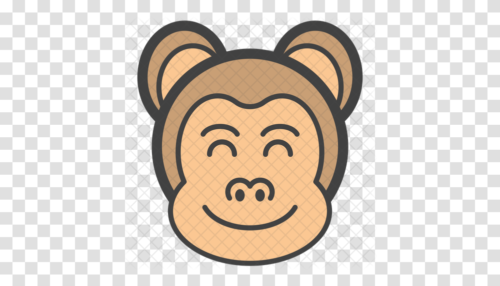 Smiley Monkey Emoji Icon Icon, Label, Text, Symbol, Outdoors Transparent Png