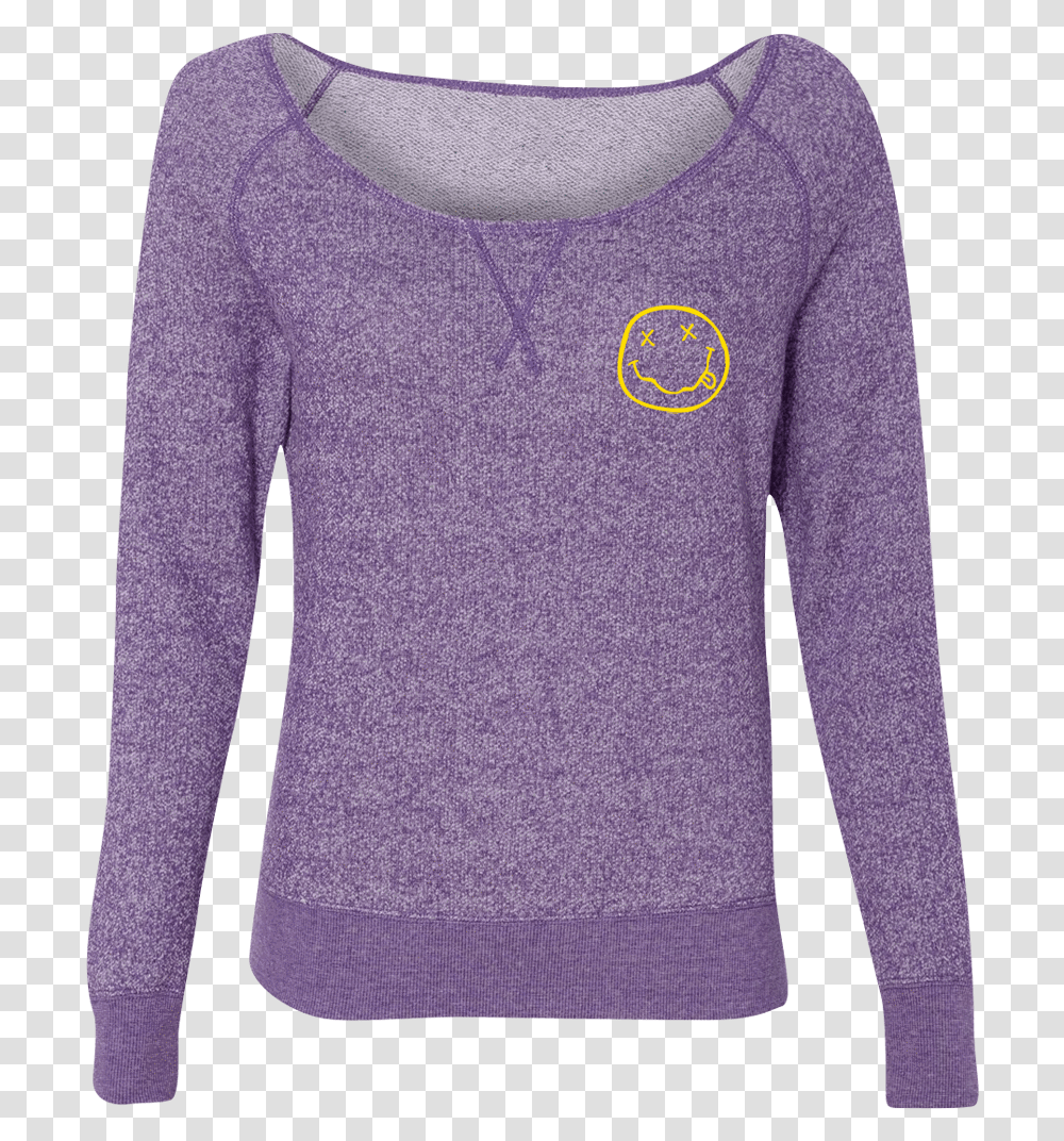 Smiley Off The Shoulder Sweater Sweater, Sleeve, Apparel, Long Sleeve Transparent Png