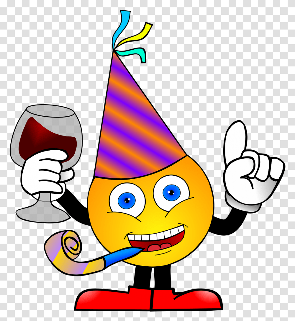 Smiley Party Anniversary New Smiley Verjaardag, Clothing, Apparel, Party Hat, Performer Transparent Png