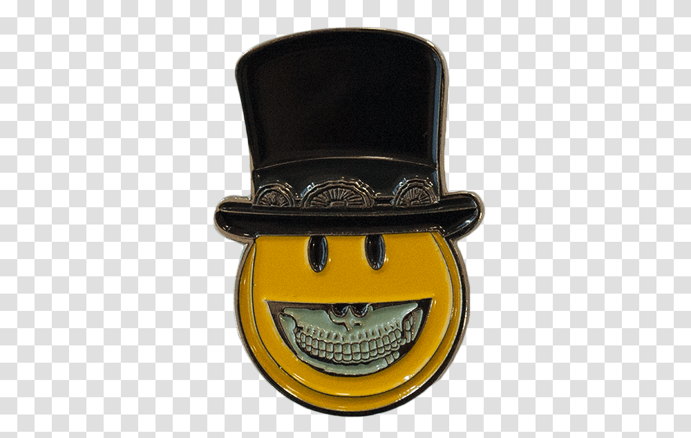 Smiley Top Hat Pin Slash Top Hat Smiley, Logo, Trademark, Badge Transparent Png