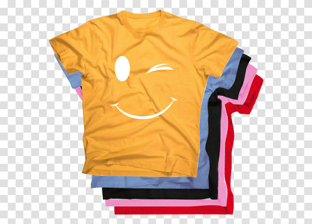 Smiley Wink Tee T Shirts Designs, Clothing, Apparel, T-Shirt, Jersey Transparent Png