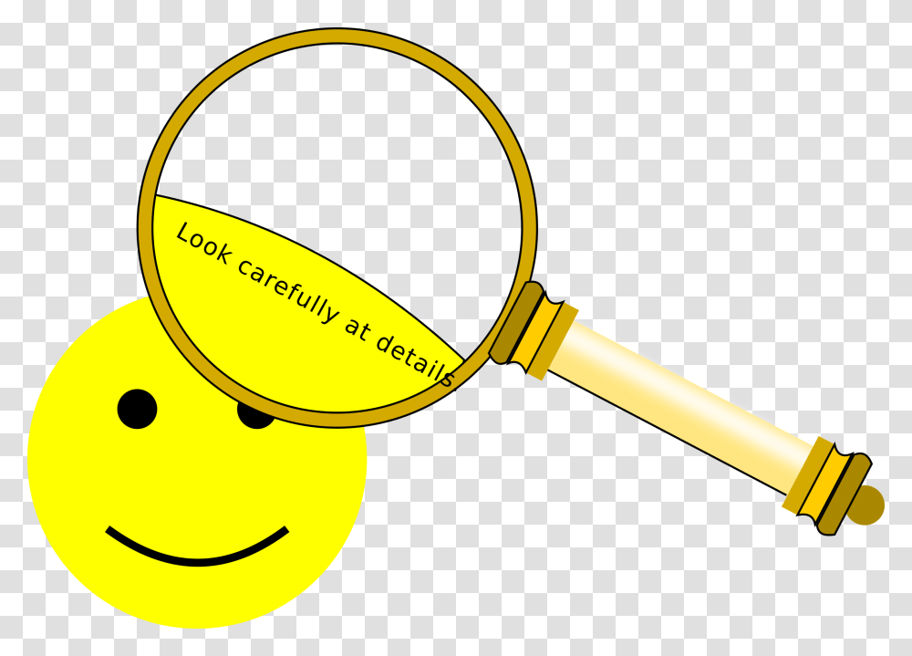 Smiley With Magnifying Glass Magnifying Glass Details Clipart, Hammer, Tool Transparent Png