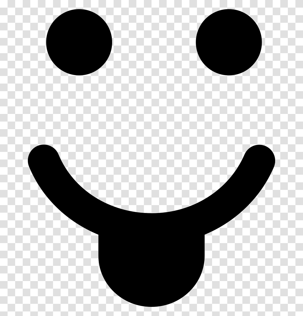 Smiley With Tongue In A Square Shape Smile Tongue Icons, Stencil, Logo Transparent Png