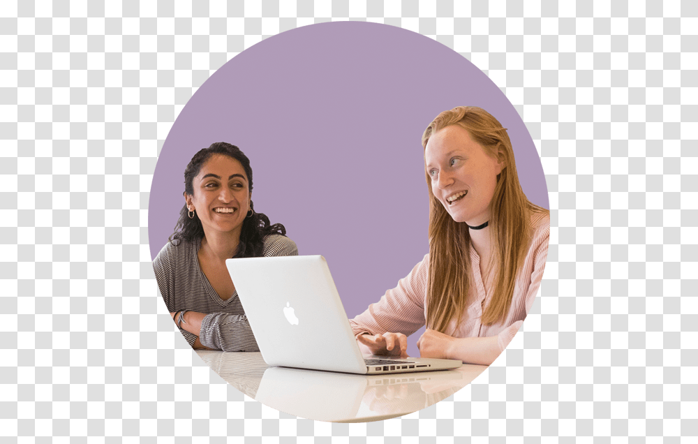 Smiling A Level Chemistry Tutor Working With Female Sitting, Person, Laptop, Pc, Computer Transparent Png