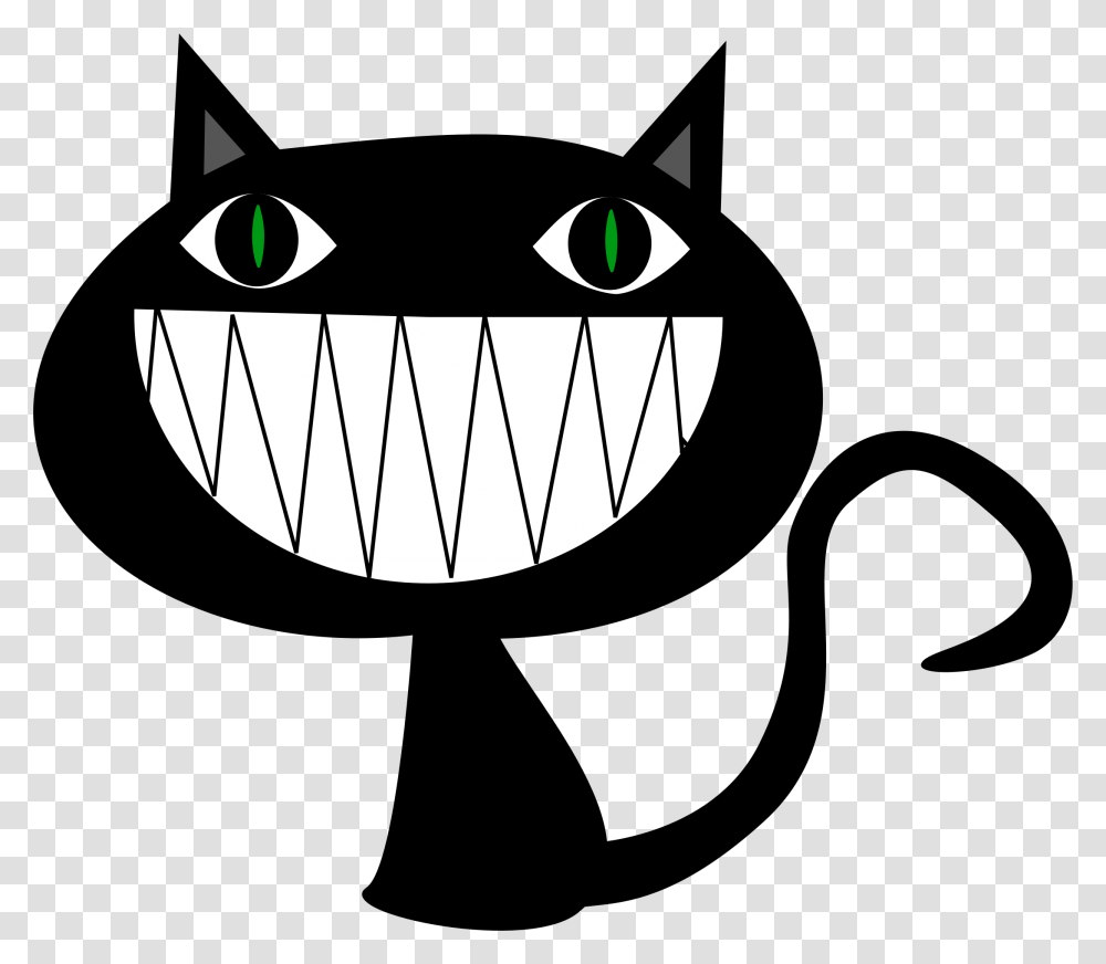 Smiling Black Cat Cartoon, Diamond, Gemstone, Jewelry, Accessories Transparent Png