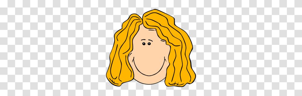 Smiling Blond Lady With Long Hair Clip Art, Face, Drawing, Outdoors, Head Transparent Png