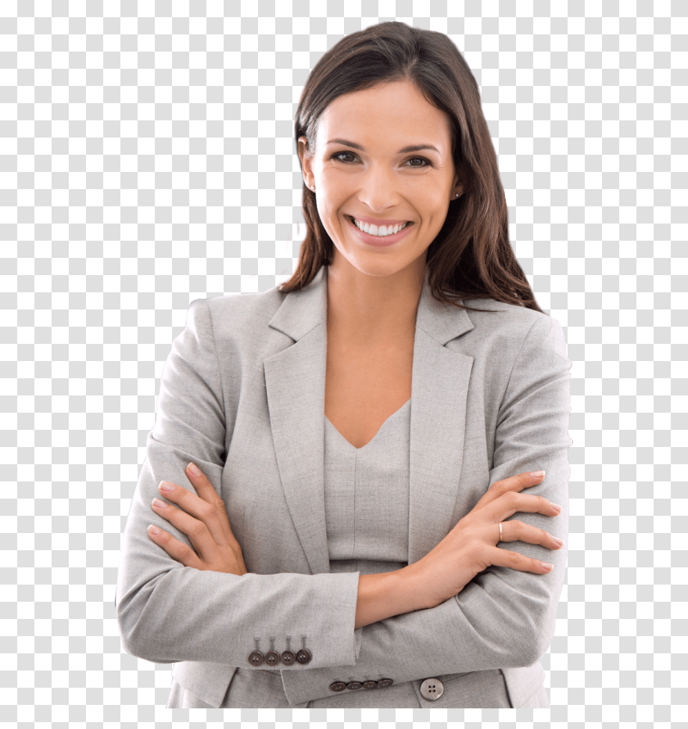 Smiling Business Woman, Female, Person, Sleeve Transparent Png