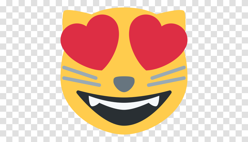 Smiling Cat Face With Heart Eyes Emoji, Label, Logo Transparent Png