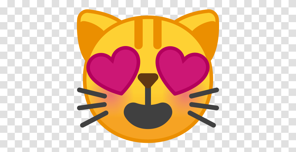 Smiling Cat Face With Heart Eyes Icon Noto Emoji Smileys Heart Eyes Emoji Cat, Food, Rubber Eraser Transparent Png