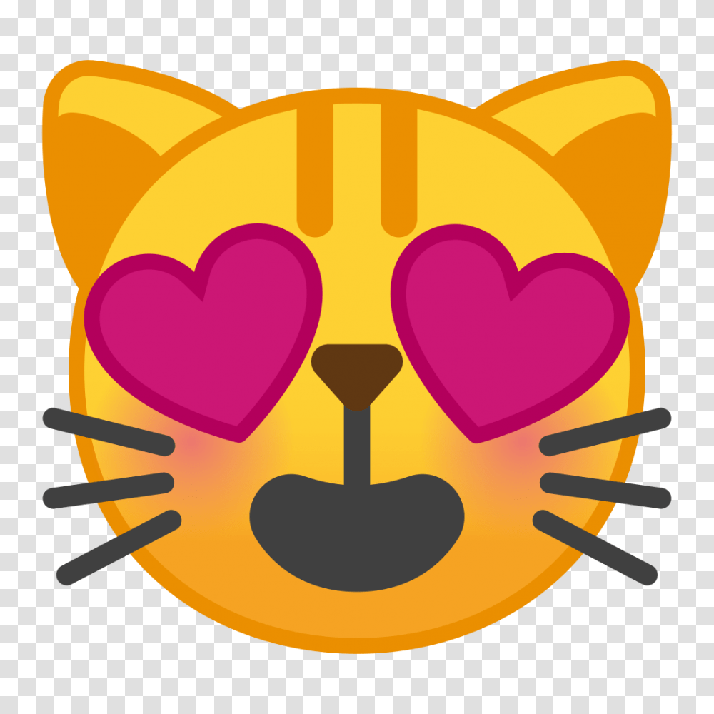 Smiling Cat Face With Heart Eyes Icon Noto Emoji Smileys Iconset, Rubber Eraser, Label Transparent Png
