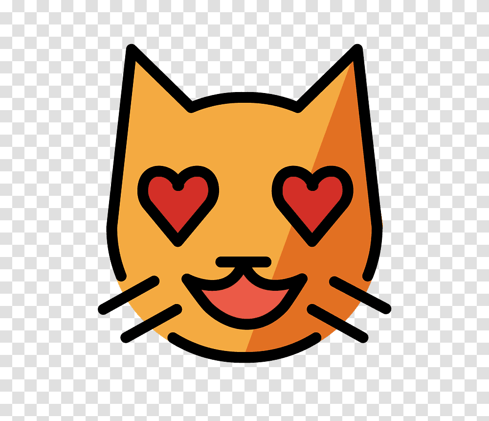 Smiling Cat Face With Heart Shaped Eyes Emoji Meanings Smile Cat Vector, First Aid, Symbol, Logo, Trademark Transparent Png