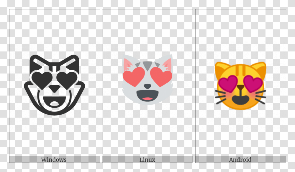 Smiling Cat Face With Heart Shaped Eyes On Various Transparent Png