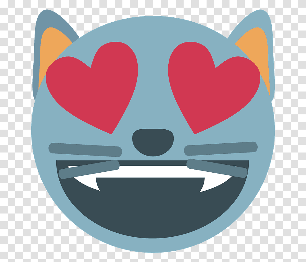 Smiling Cat With Heart Eyes Emoji Clipart Free Download Scalable Vector Graphics, Label, Text, Piggy Bank Transparent Png