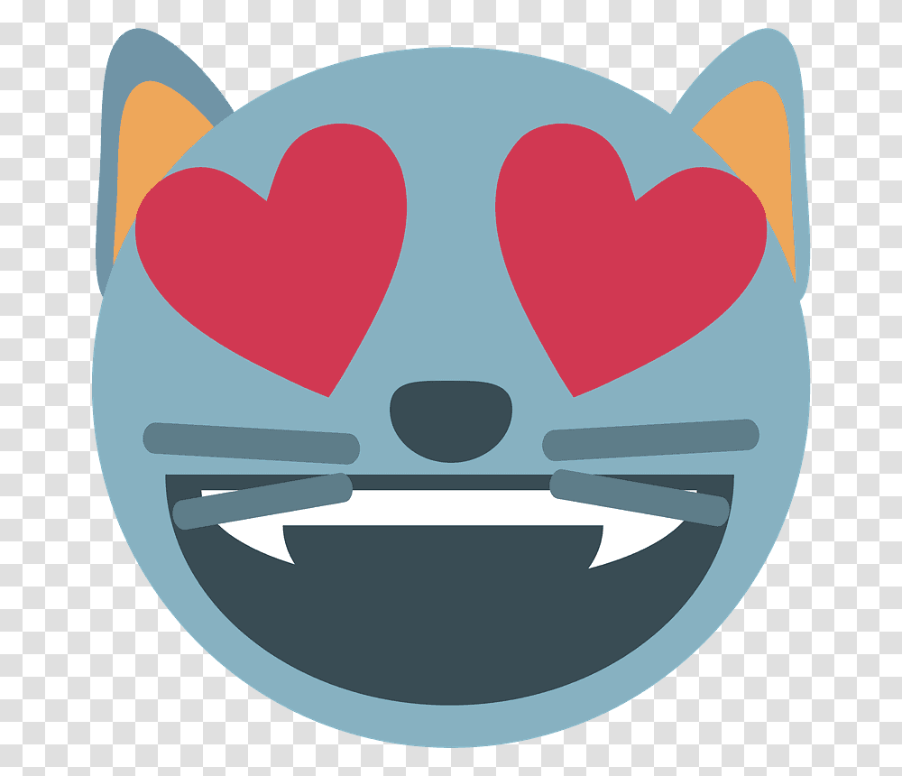 Smiling Cat With Heart Eyes Emoji Clipart Heart, Pillow, Cushion Transparent Png