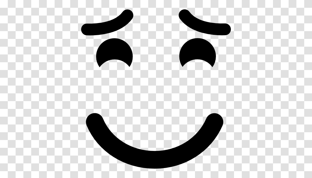 Smiling Emoticon With Raised Eyebrows And Closed Eyes, Stencil, Batman Logo Transparent Png