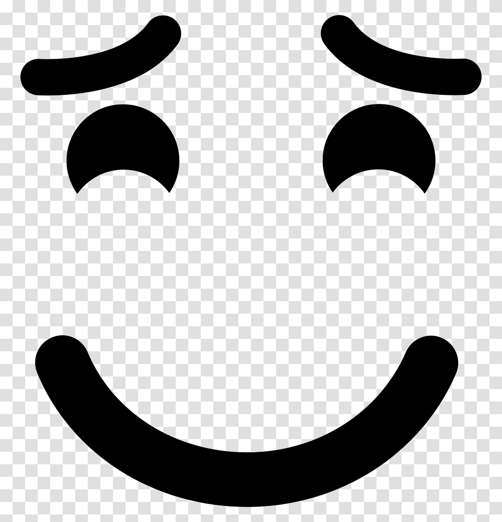 Smiling Emoticon With Raised Smile Eyes Clipart, Batman Logo, Stencil Transparent Png