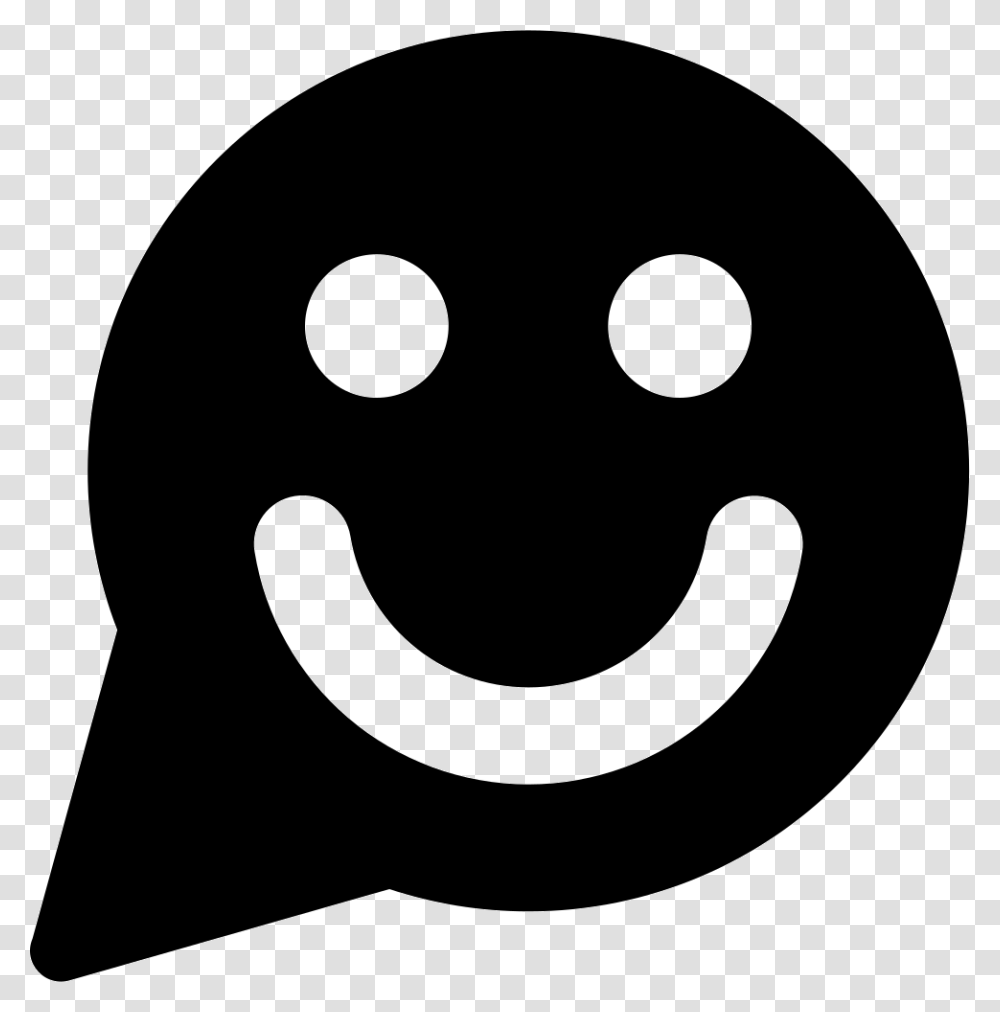 Smiling Face In Circular Speech Balloon Balloon Smile Flat Icon, Apparel, Bowling, Moon Transparent Png