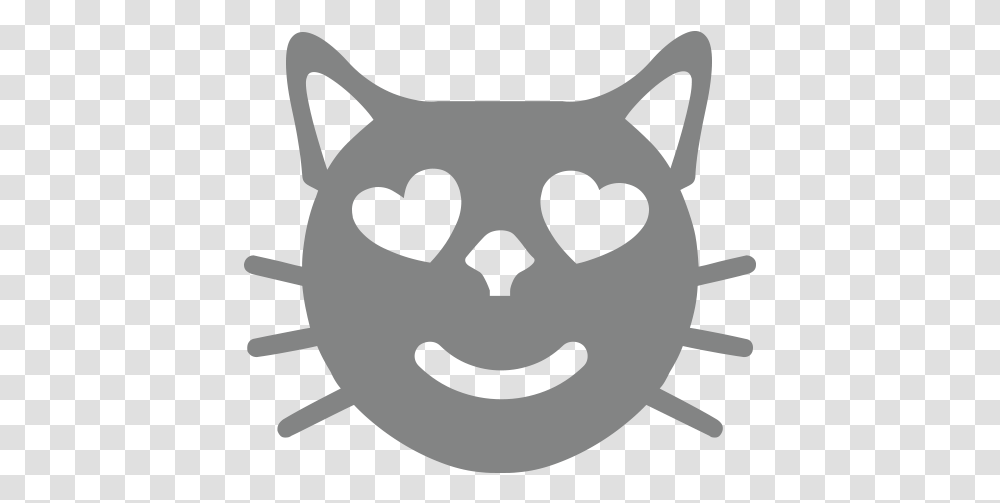 Smiling Face With Eyes Emoji For Facebook Email Cat Emoji Black And White, Stencil, Symbol Transparent Png