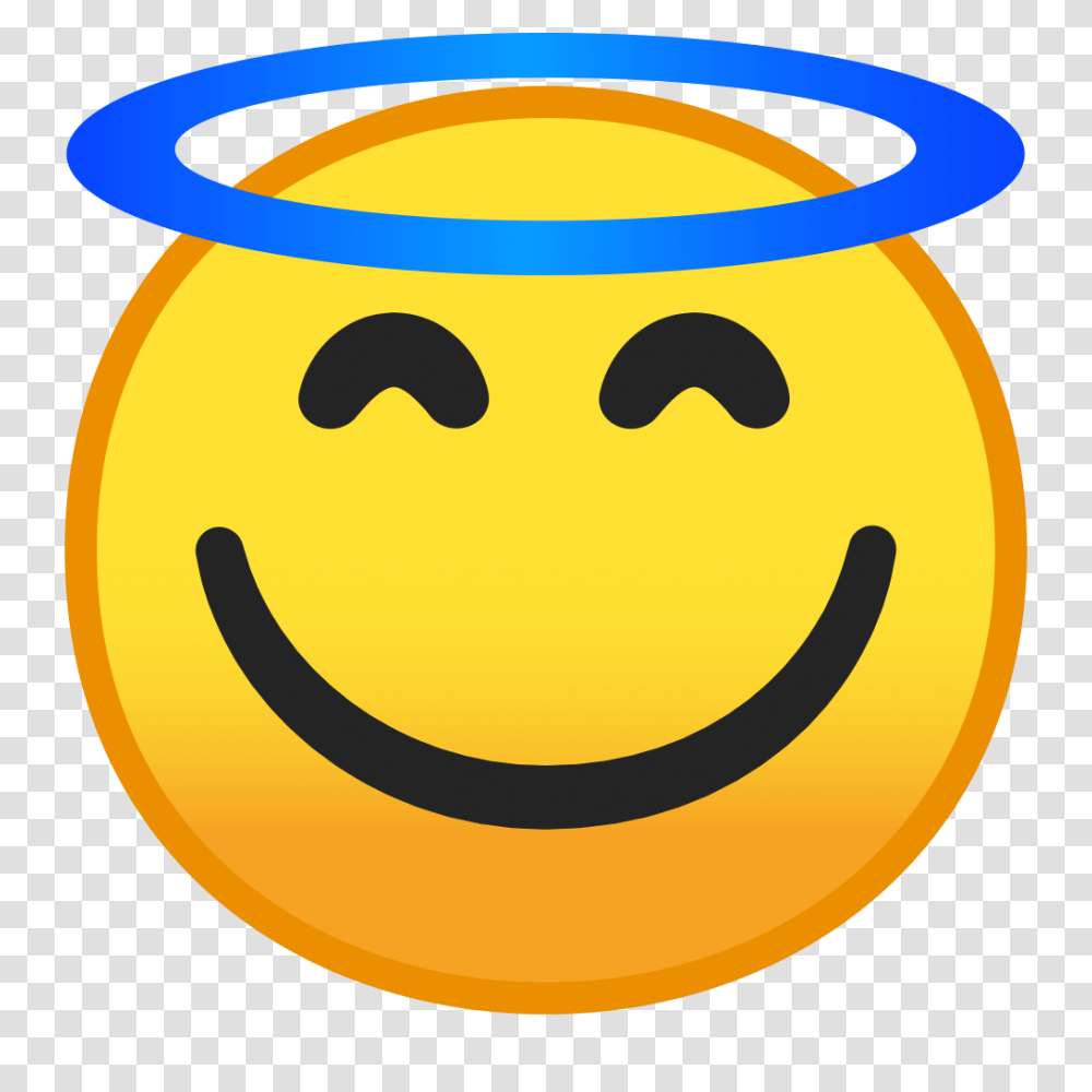 Smiling Face With Halo Icon Noto Emoji Smileys Iconset Google, Banana, Fruit, Plant, Food Transparent Png