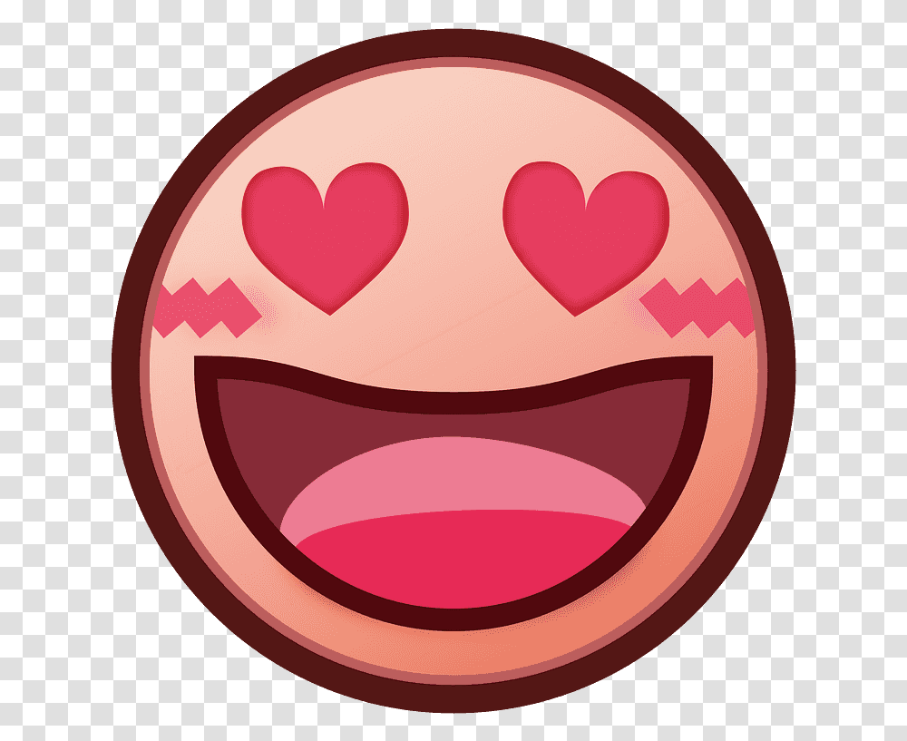 Smiling Face With Heart Eyes Emoji Clipart Pink Emojis Face Sticker, Label, Plant, Food Transparent Png
