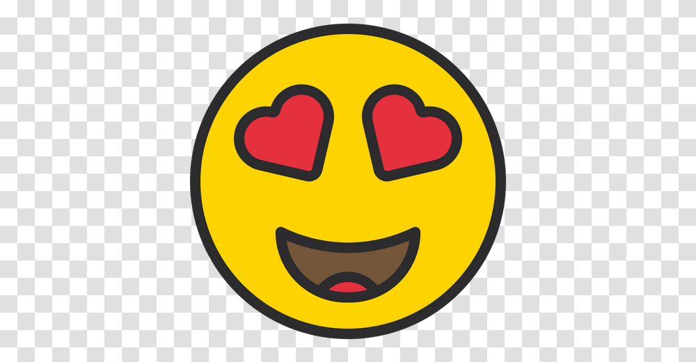 Smiling Face With Heart Eyes Emoji Icon Happy, Pac Man Transparent Png