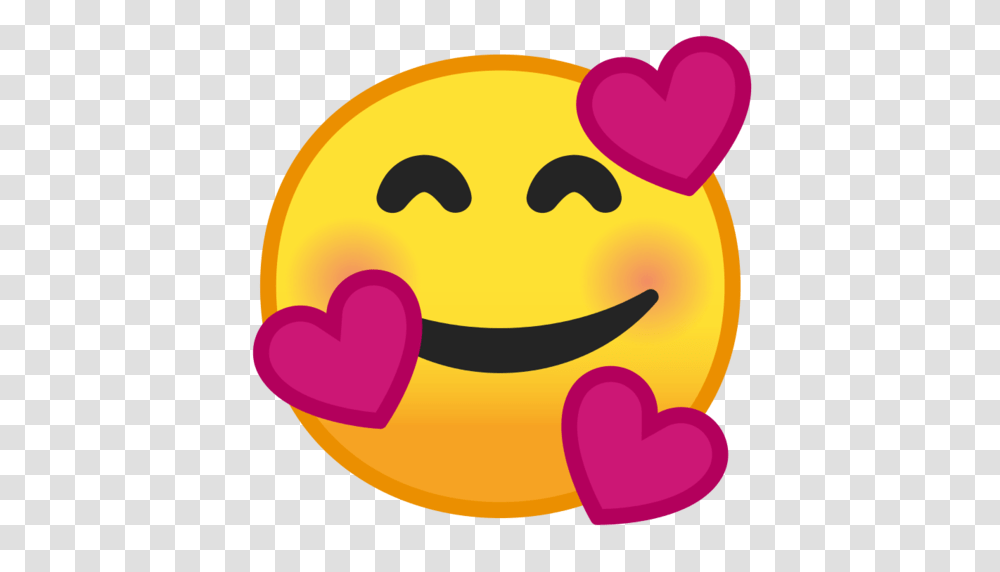 Smiling Face With Hearts Emoji, Label, Pac Man, Sticker Transparent Png