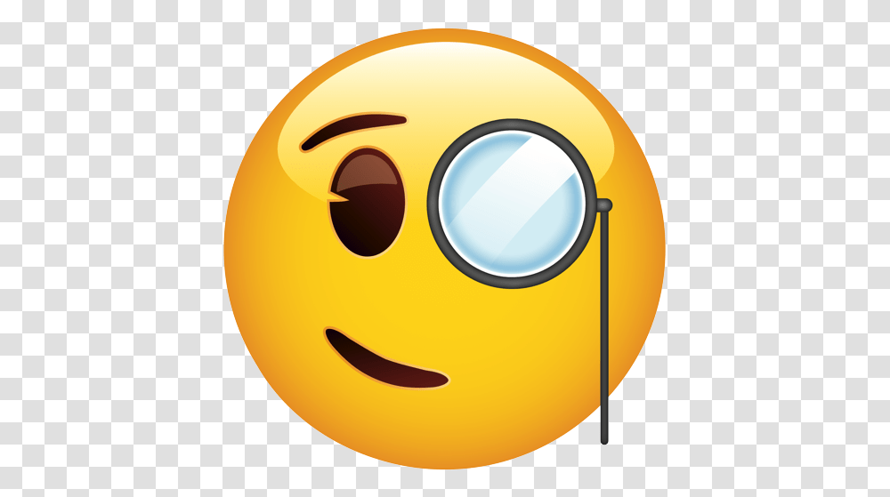 Smiling Face With Monocle 0 Happy, Magnifying, Contact Lens, Pac Man Transparent Png