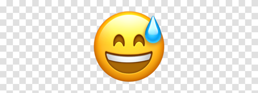 Smiling Face With Open Mouth And Cold Sweat Emojis, Label, Nature, Outdoors Transparent Png