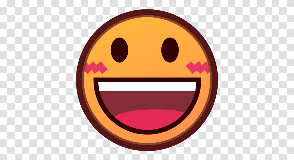 Smiling Face With Open Mouth Emoji For Facebook Email & Sms Emoji, Plant, Label, Text, Tree Transparent Png
