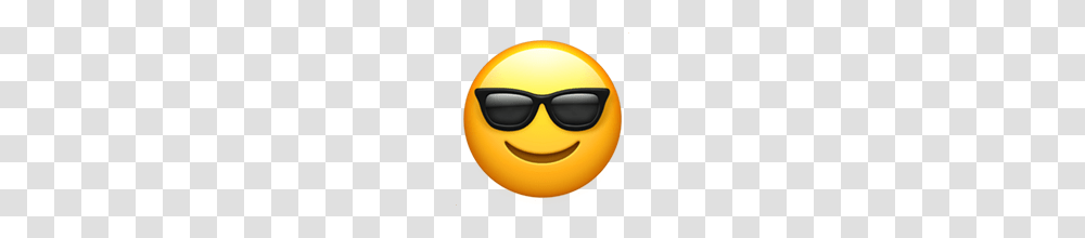 Smiling Face With Sunglasses Emoji On Apple Ios, Helmet, Apparel, Pac Man Transparent Png