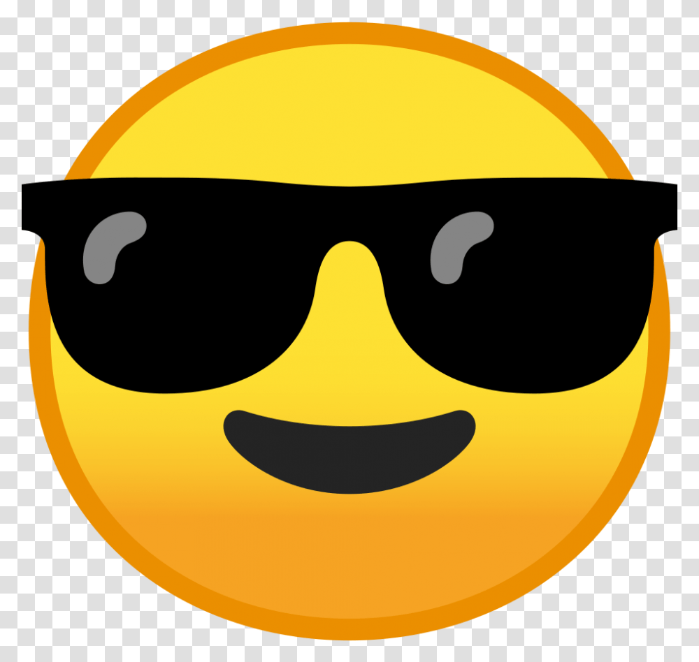 Smiling Face With Sunglasses Icon Goggle Emoji, Label, Sticker, Helmet Transparent Png