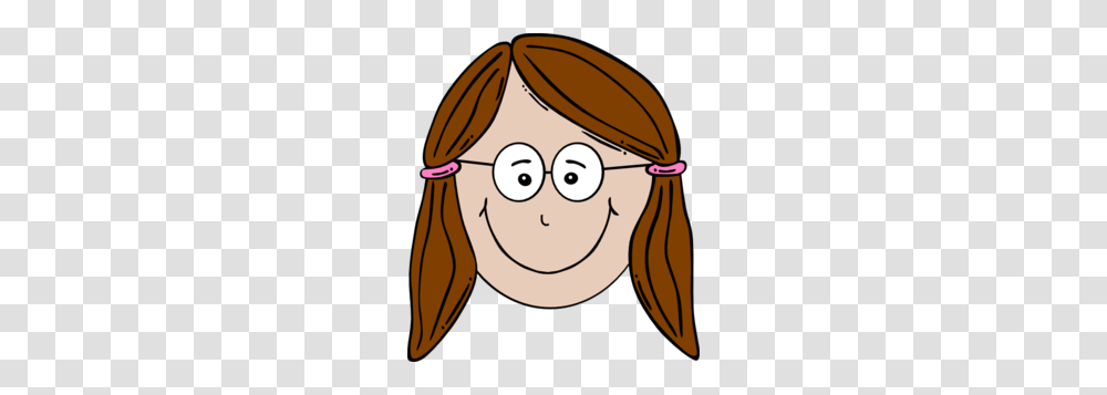 Smiling Girl With Glasses Clip Art, Face, Drawing, Helmet Transparent Png