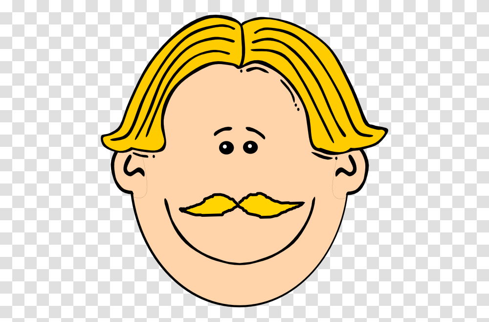 Smiling Man With Blond Hair And Mustache Clip Art For Web, Label, Face, Banana Transparent Png